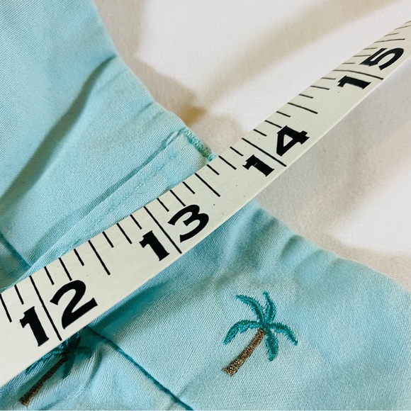 Soft mint Palm tree print preppy short shorts by Cambridge Dry Goods size 8 - Picture 8 of 10